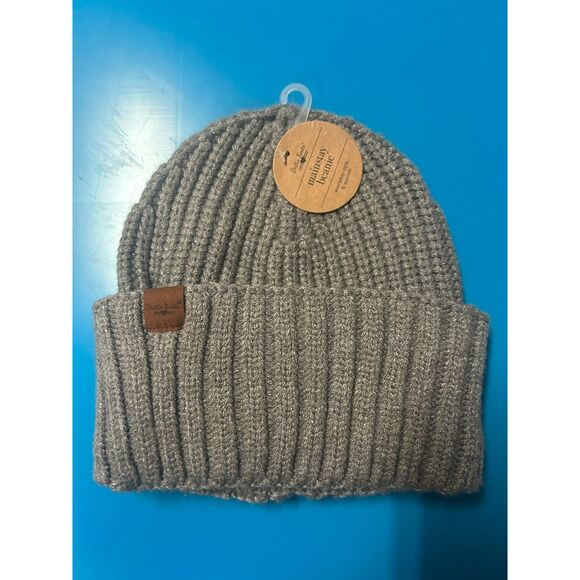 Mainstay Knit Beanie Ribbed Winter Hat Olive Green One Size - Picture 3 of 3